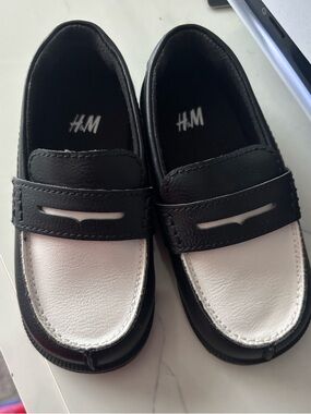 H&M Kids Black and White Penny Loafers